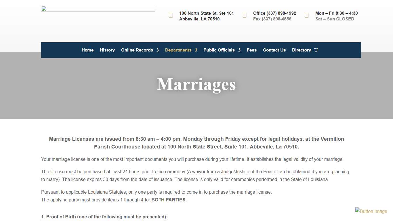 Marriages - Vermilion Clerk of Court