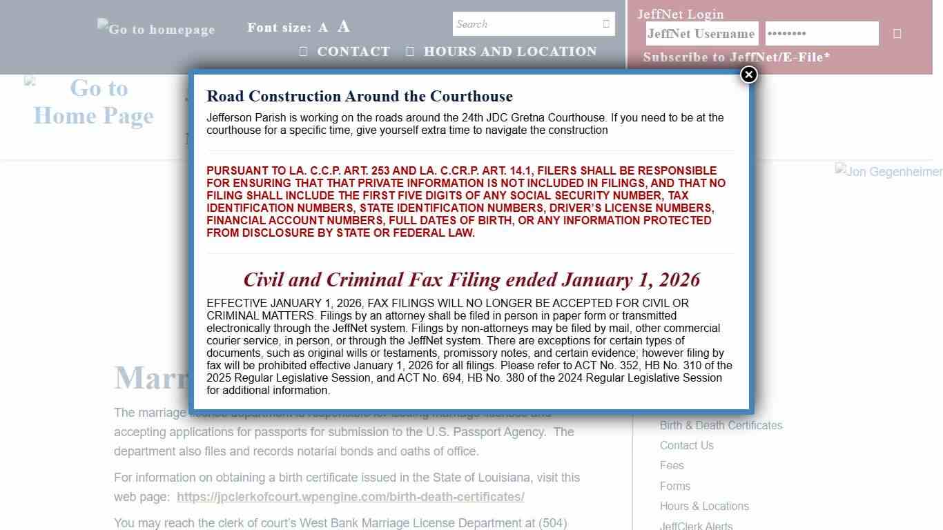 Marriage Licenses & Passports « Jefferson Parish Clerk of Court